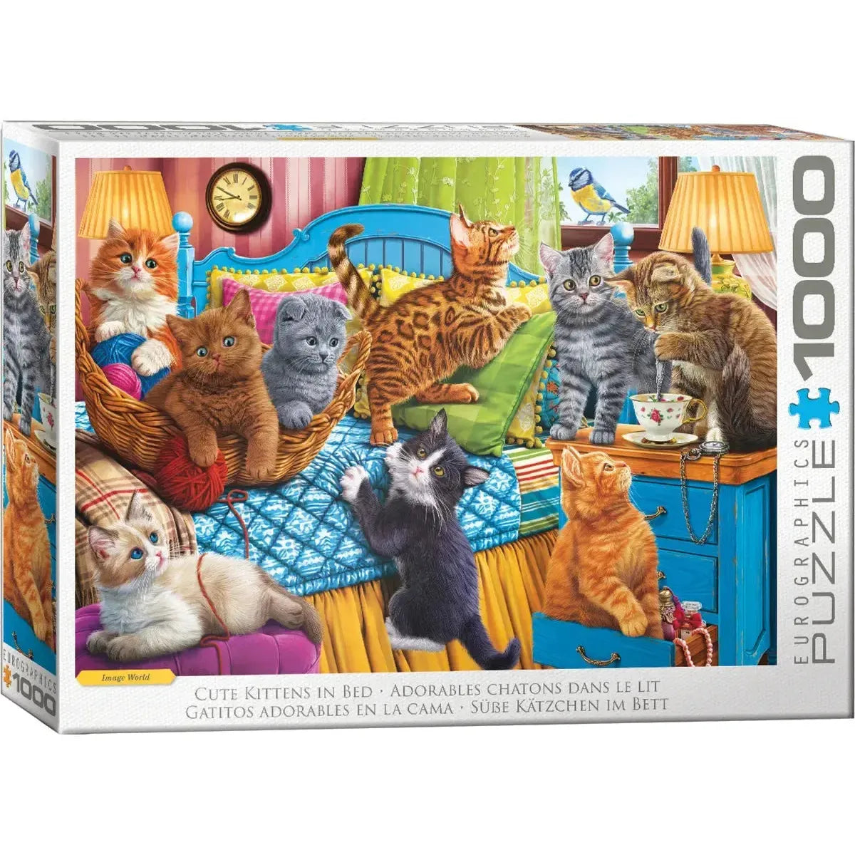 Cute Kittens in Bed 1000 Piece Jigsaw Puzzle Eurographics