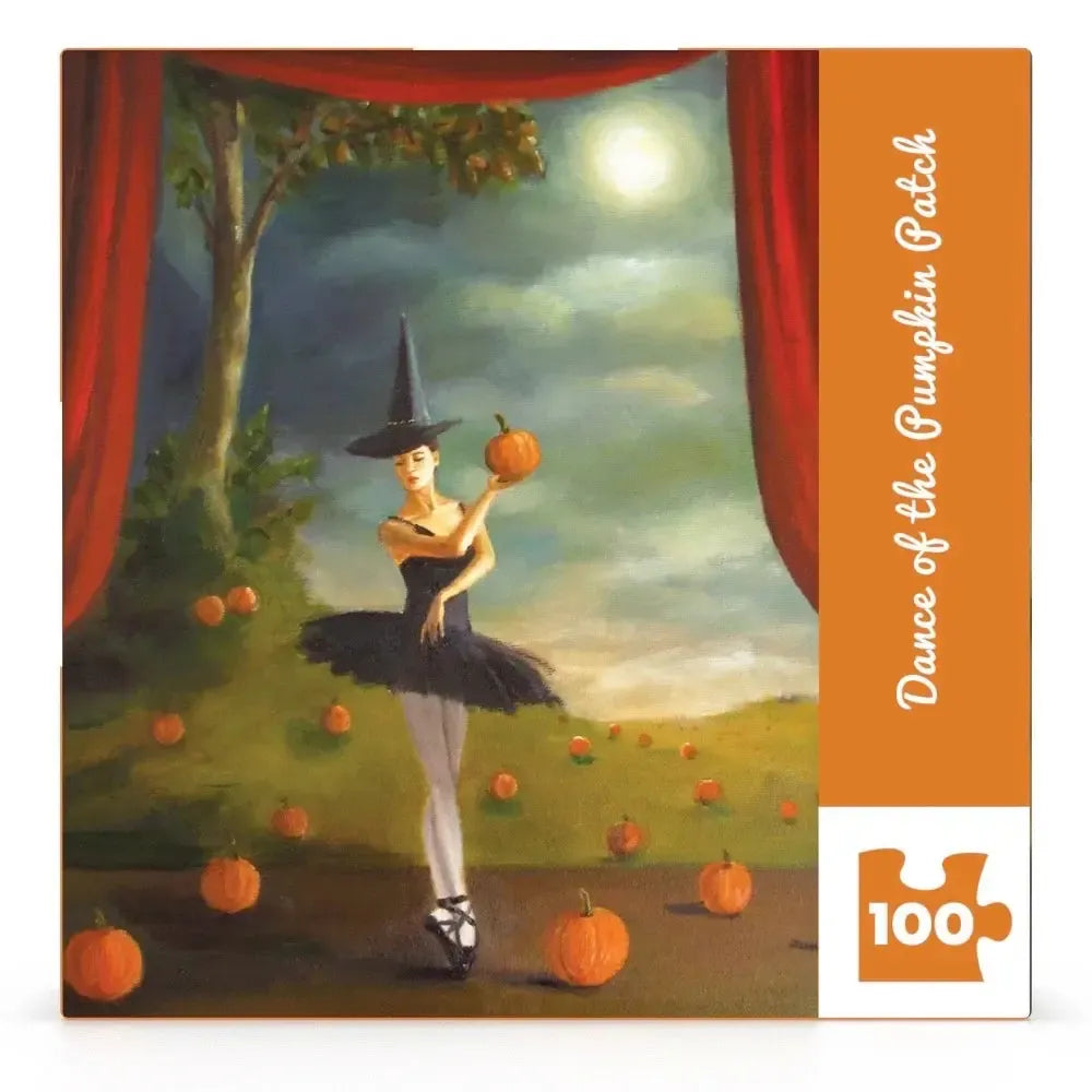 Dance of the Pumpkin Patch by Janet Hill 100 Piece Mini Jigsaw Puzzle NYPC