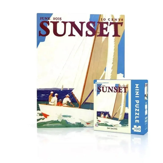 Day Sailing Sunset Magazine 100 Piece Mini Jigsaw Puzzle NYPC