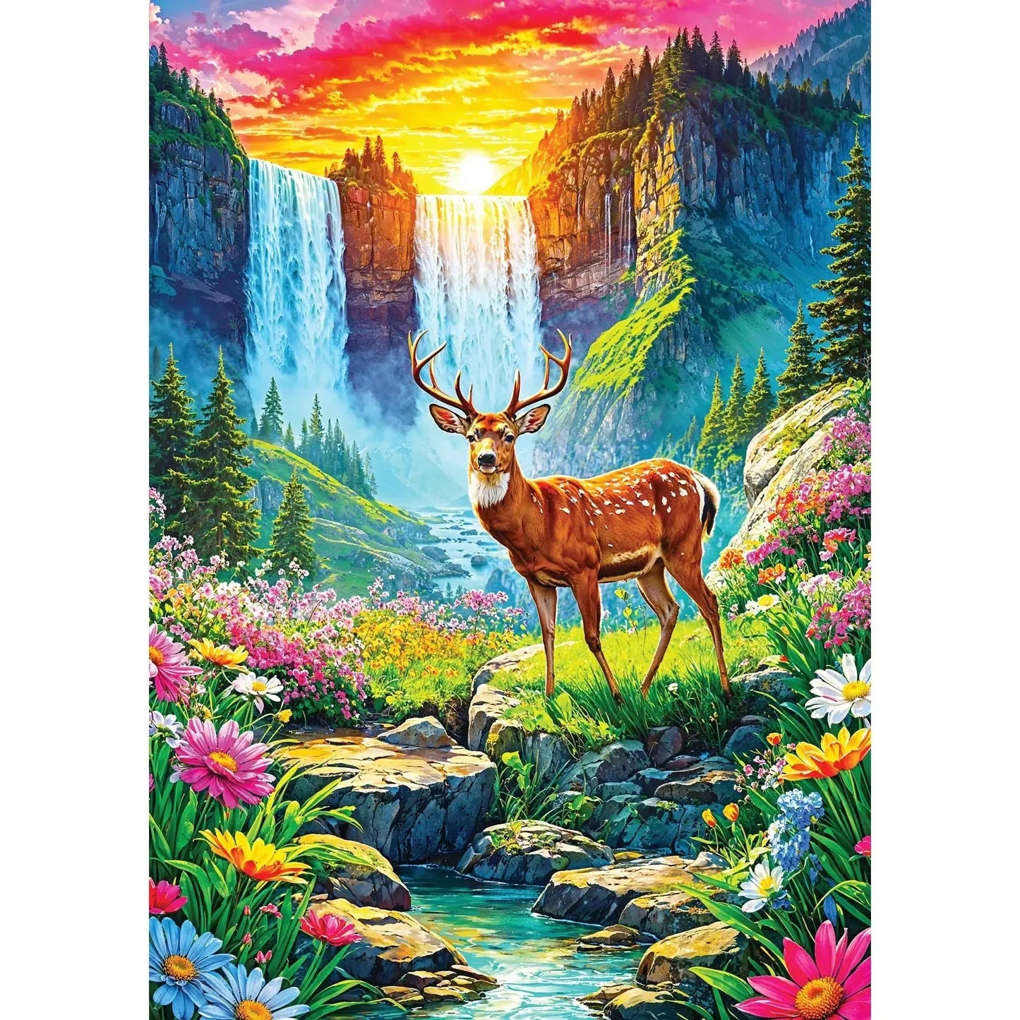 Deer Paradise 1000 Piece Jigsaw Puzzle Enjoy