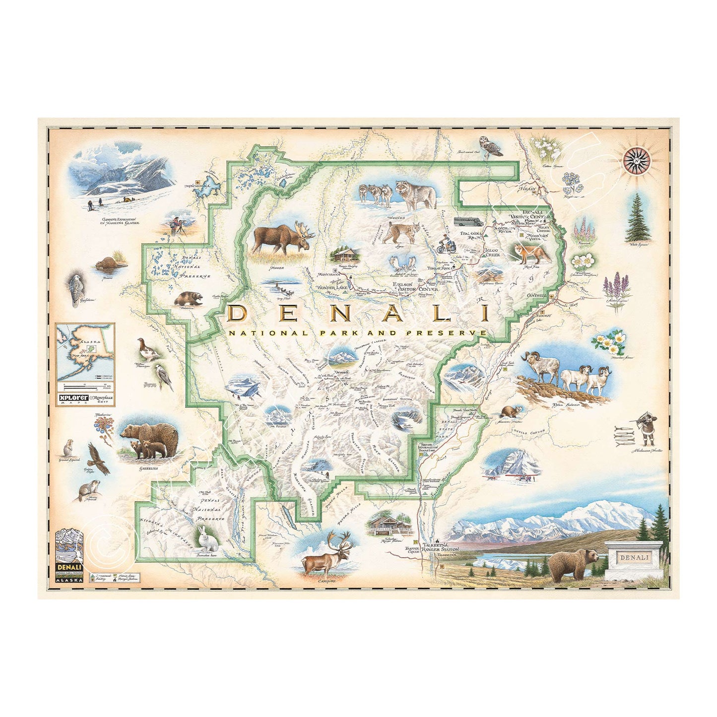 Denali National Park 1000 Piece Jigsaw Puzzle Xplorer Maps