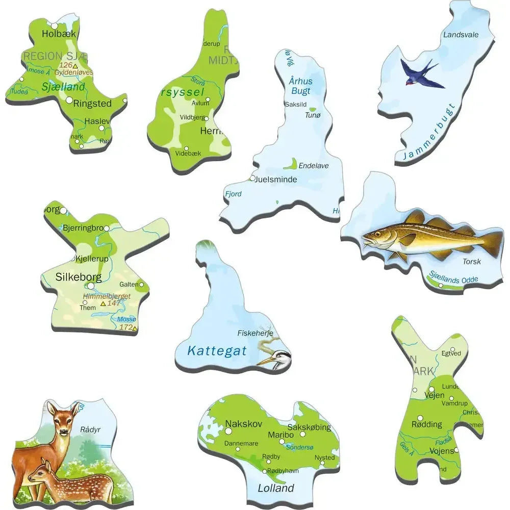 Denmark Map 66 Piece Tray Jigsaw Puzzle Larsen