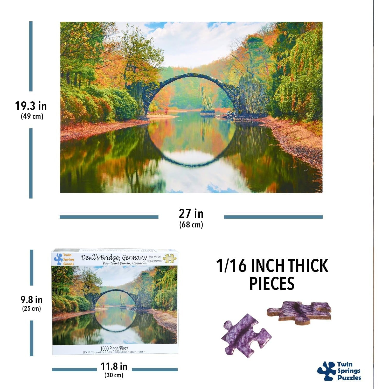 Devil's Bridge Germany 1000 Piece Jigsaw Puzzle Twin Spring