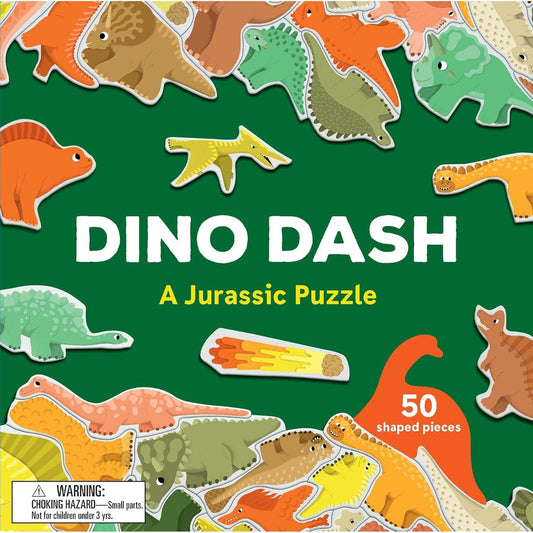 Dino Dash 50 Shaped Piece Cluster Jigsaw Puzzle Laurence King