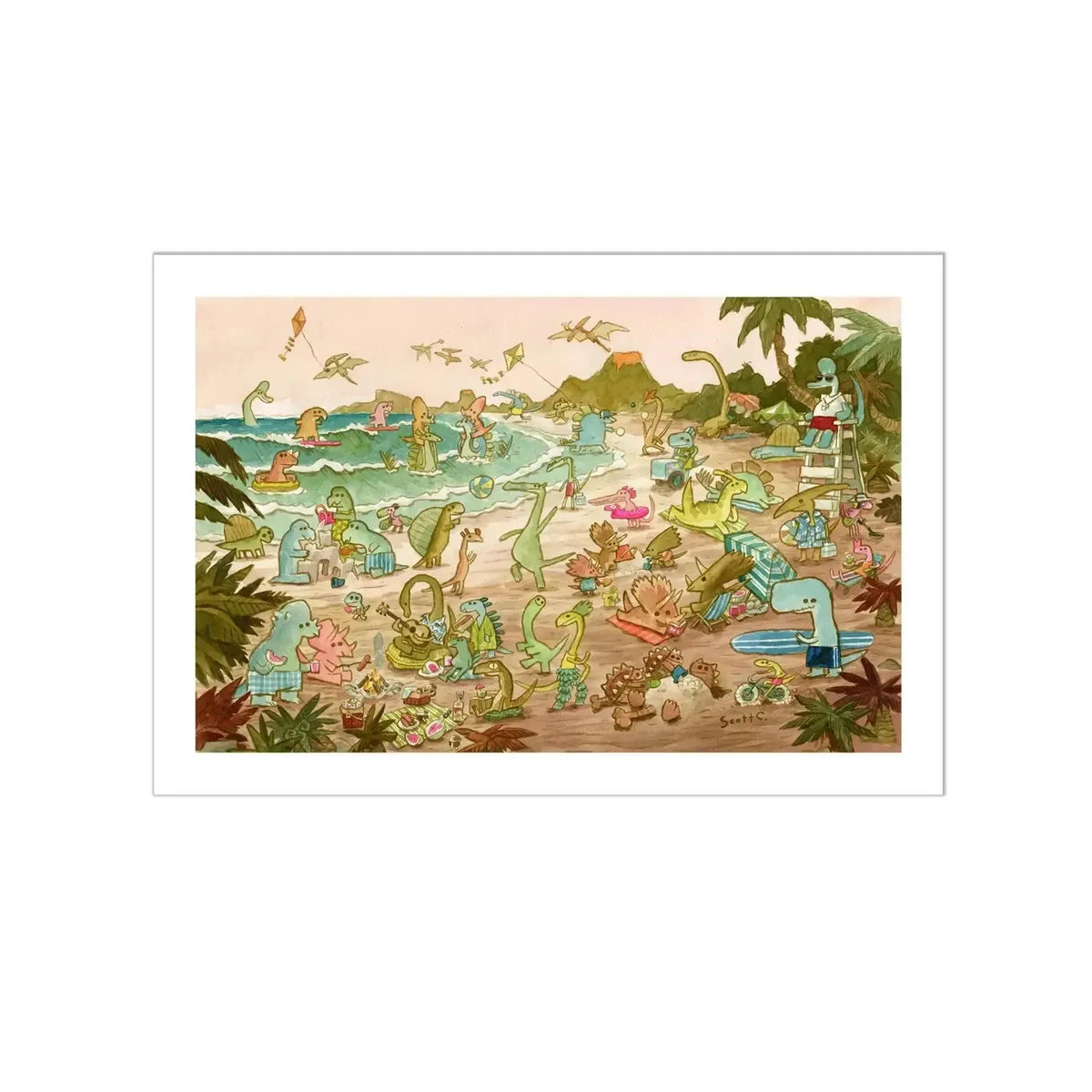 Dinosaur Beach 500 Piece Jigsaw Puzzle Scott C