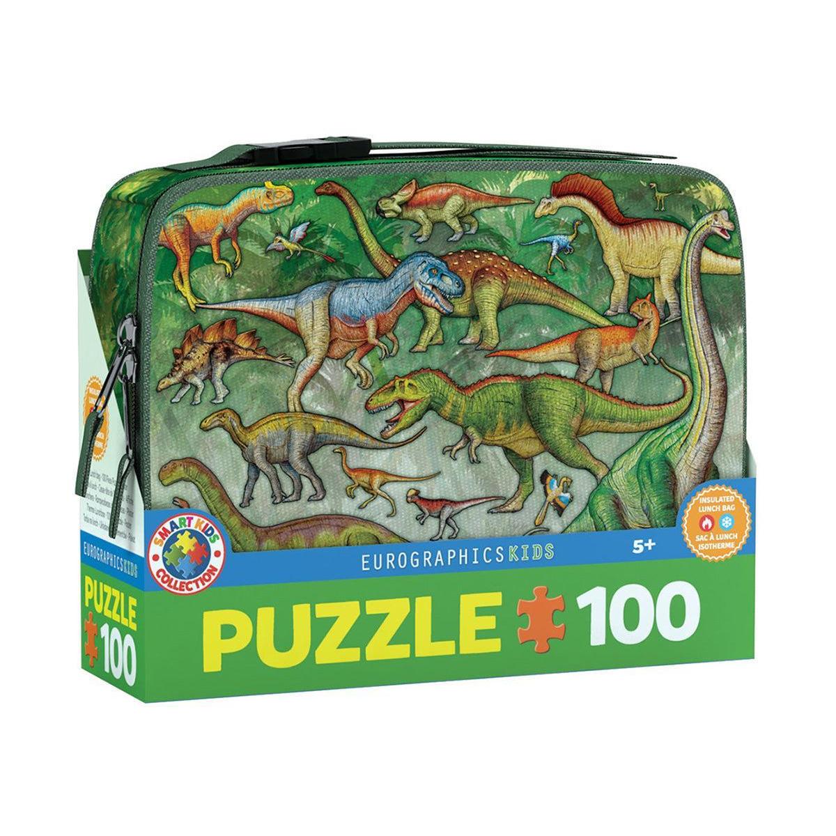 Dinosaurs Lunch Bag & 100 Piece Jigsaw Puzzle Eurographics