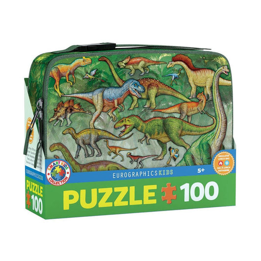 Dinosaurs Lunch Bag & 100 Piece Jigsaw Puzzle Eurographics