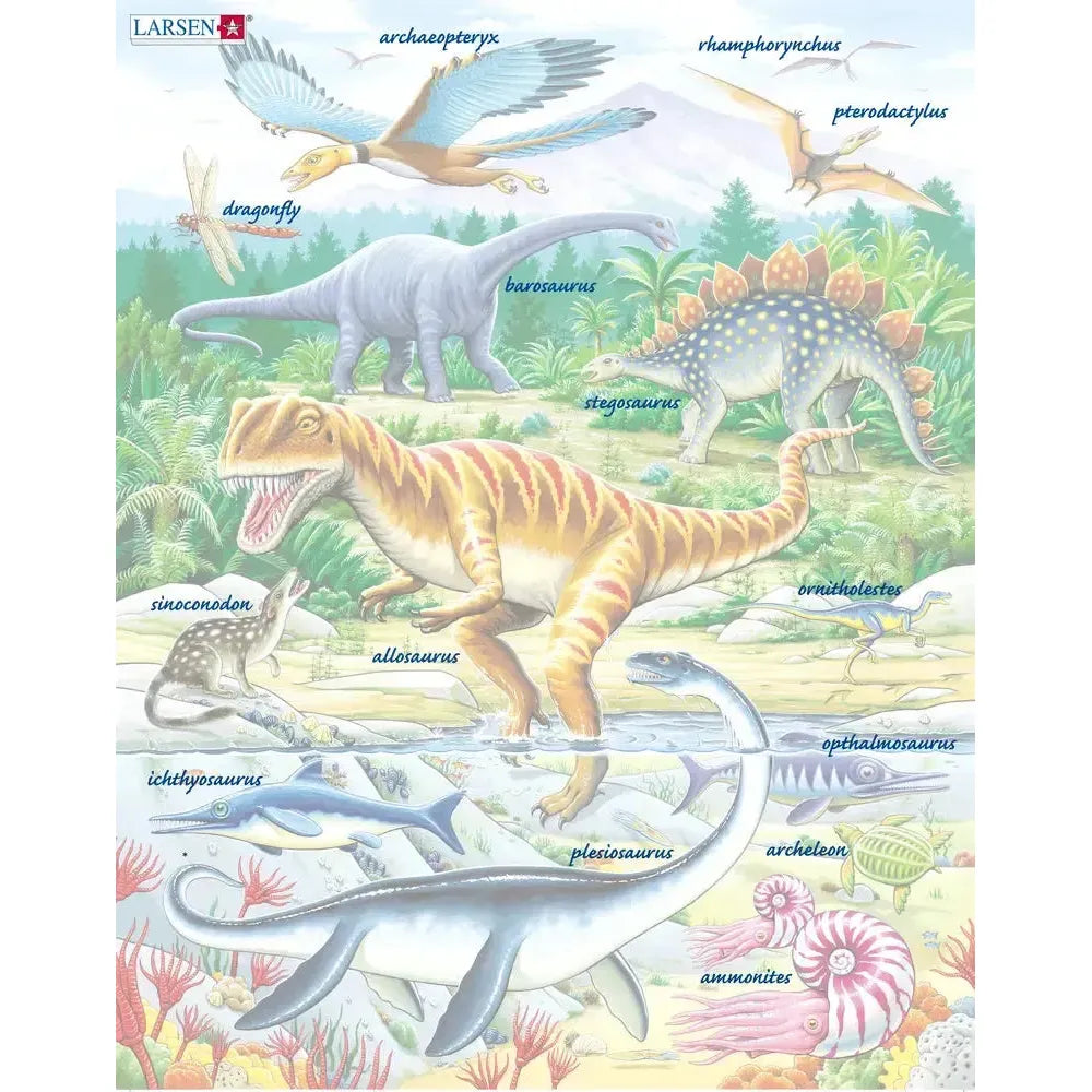 Dinosaurs of the Jurassic Period 35 Piece Tray Jigsaw Puzzle Larsen