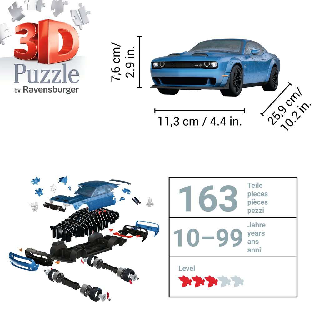 Dodge Challenger SRT® Hellcat Redeye 163 Piece 3D Jigsaw Puzzle Ravensburger
