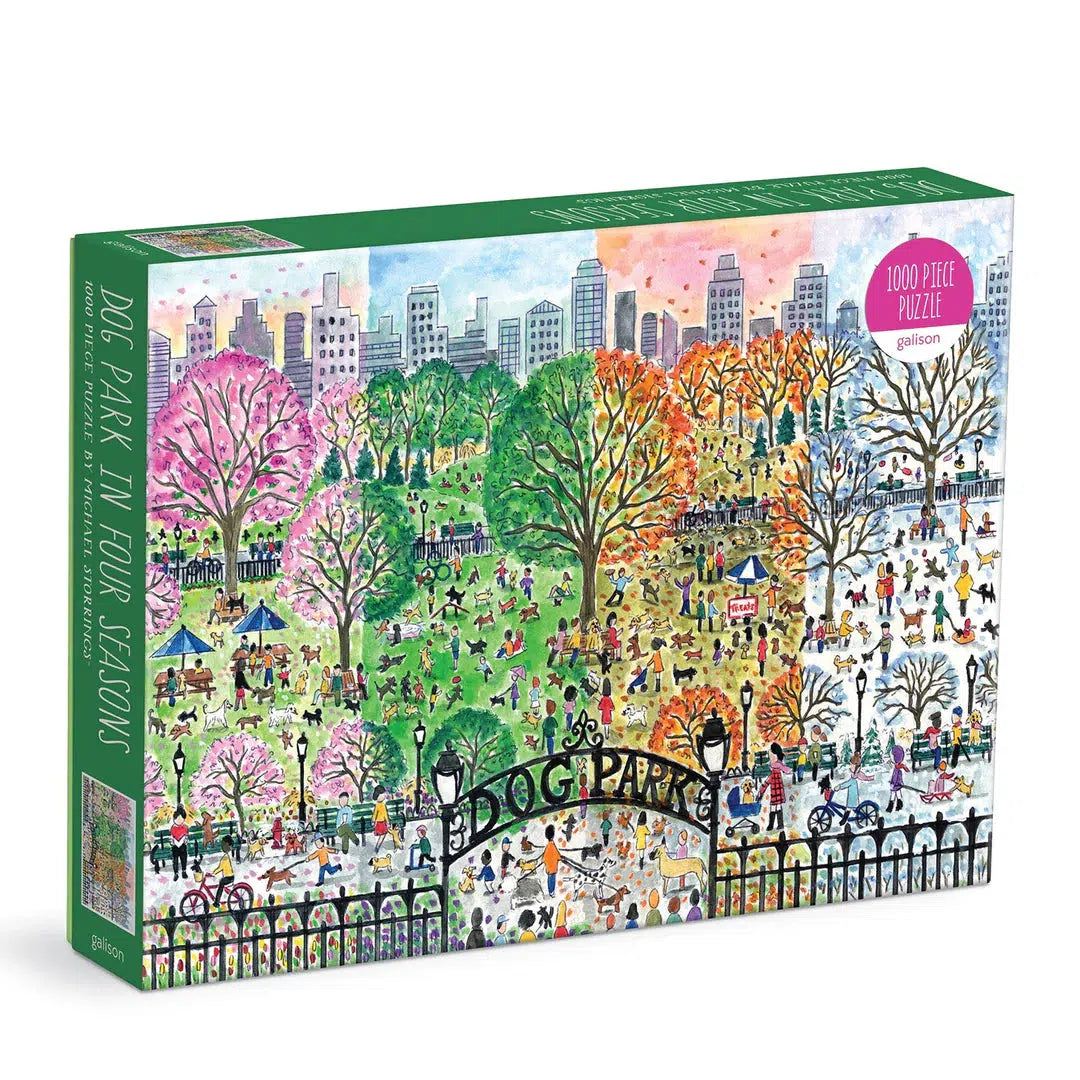 Dog Park in Four Seasons 1000 Piece Jigsaw Puzzle Galison