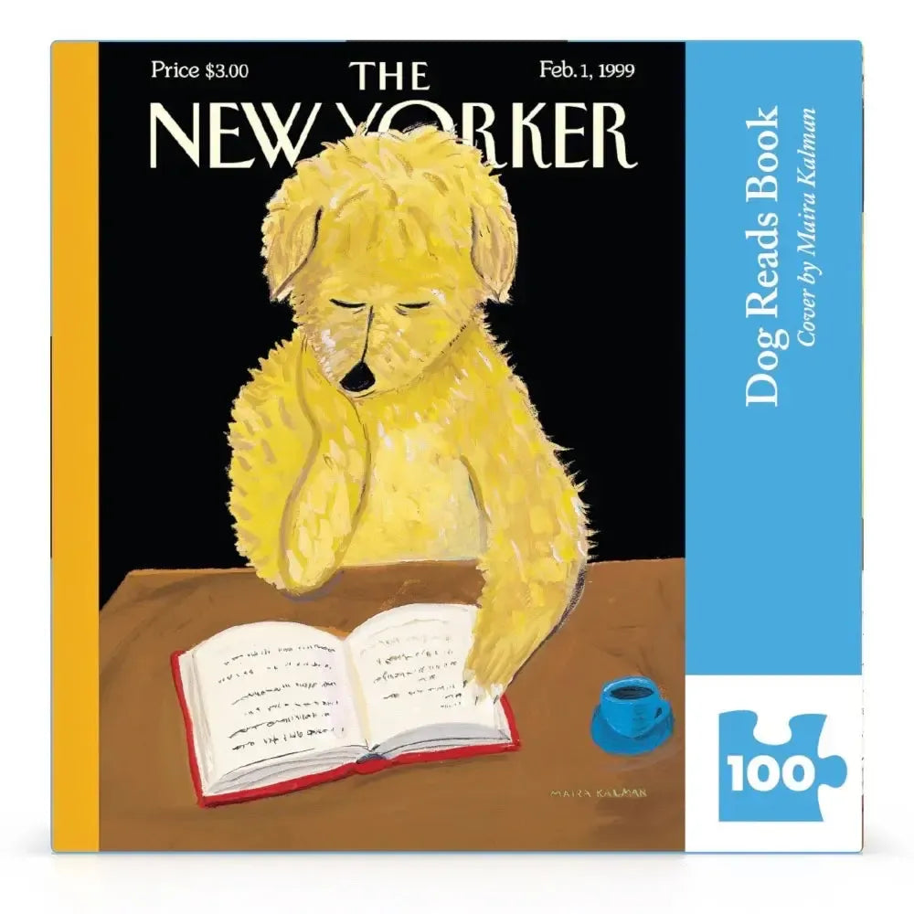 Dog Reads Book The New Yorker 100 Piece Mini Jigsaw Puzzle NYPC