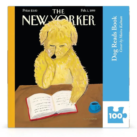 Dog Reads Book The New Yorker 100 Piece Mini Jigsaw Puzzle NYPC