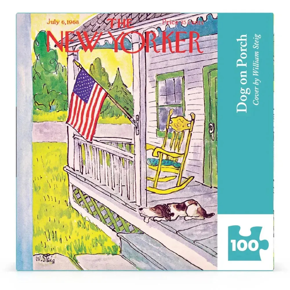 Dog on Porch The New Yorker 100 Piece Mini Jigsaw Puzzle NYPC