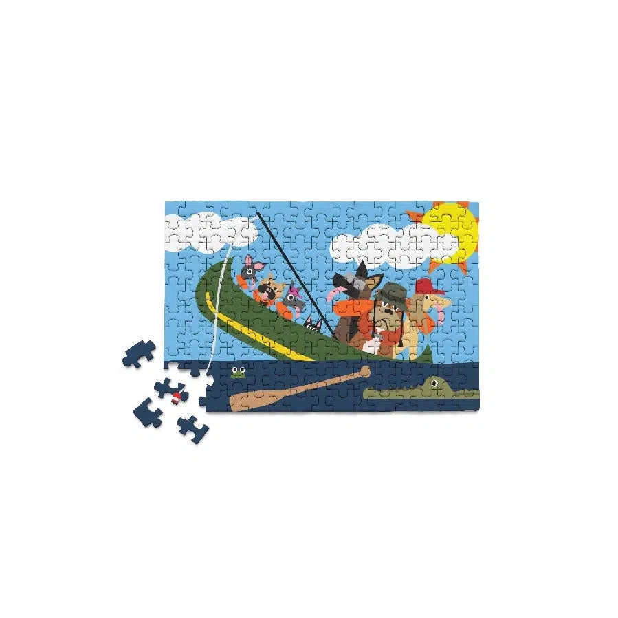 Dogs in Canoe 150 Piece Mini Jigsaw Puzzle Micro Puzzles