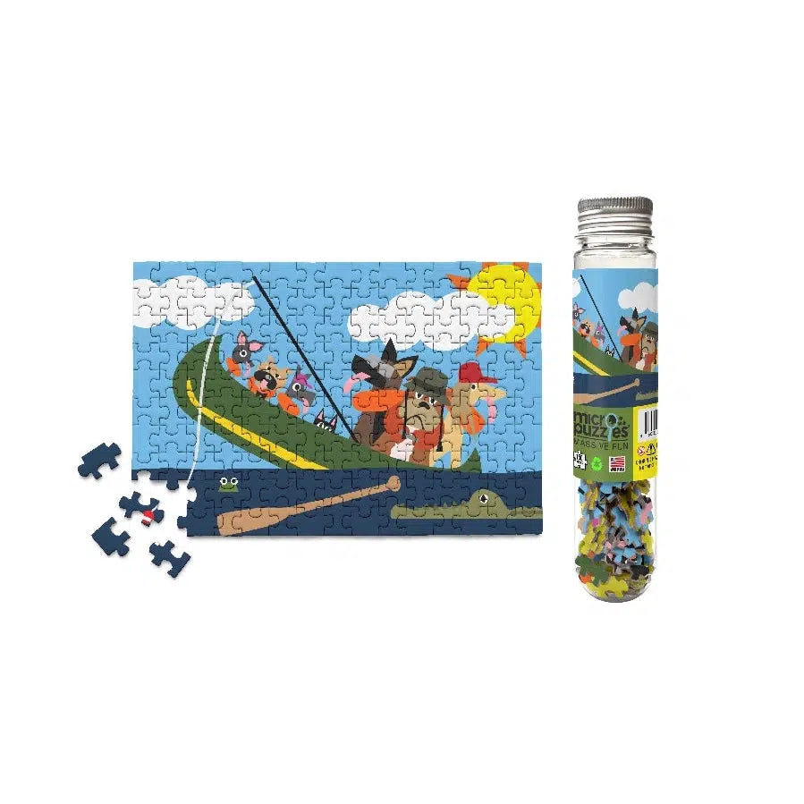 Dogs in Canoe 150 Piece Mini Jigsaw Puzzle Micro Puzzles