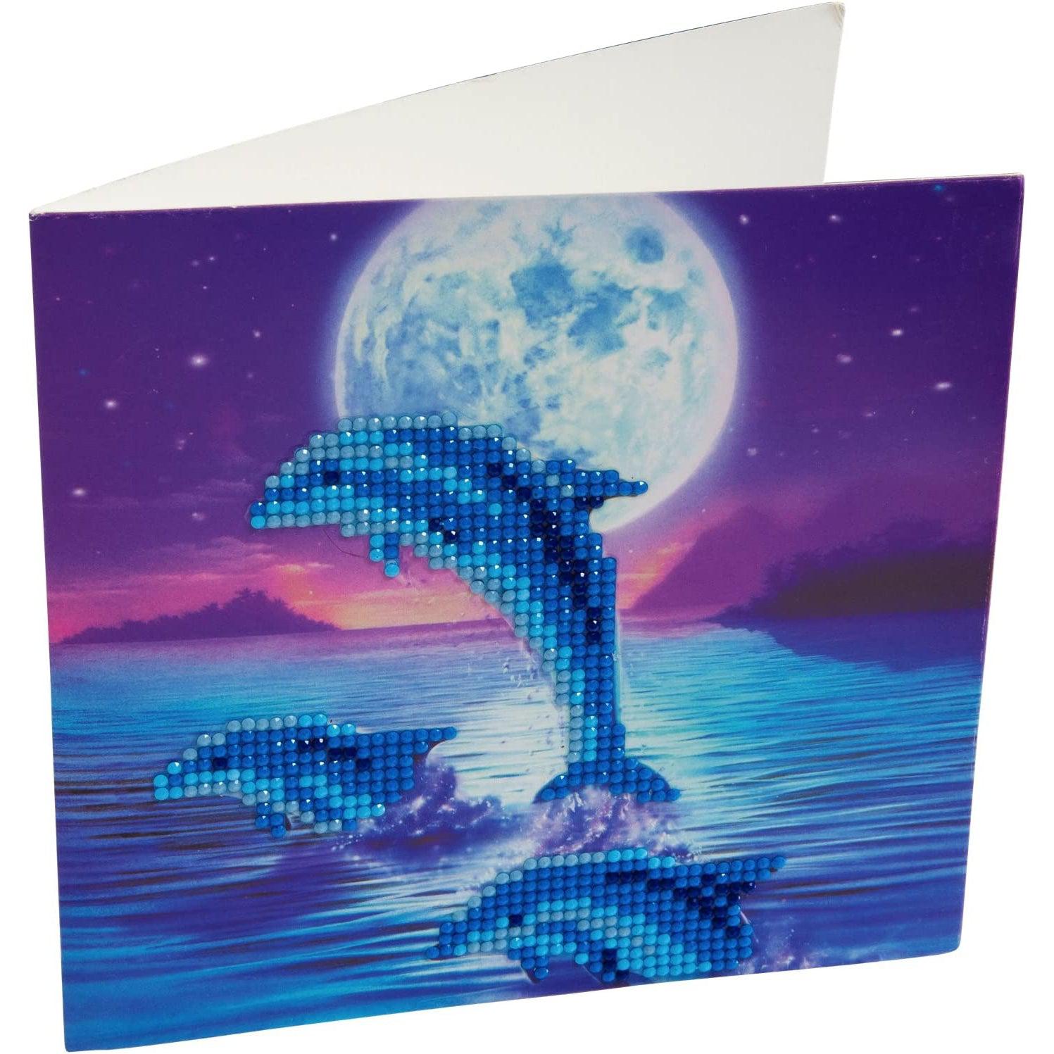 Dolphin Pod Crystal Art Card Kit Craft Buddy