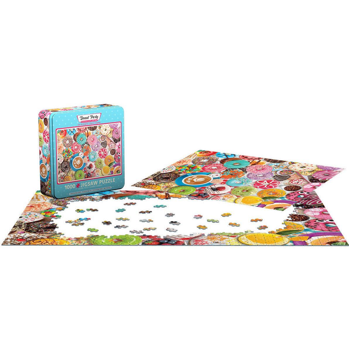 Donut Party 1000 Piece Jigsaw Puzzle in Tin Eurographics