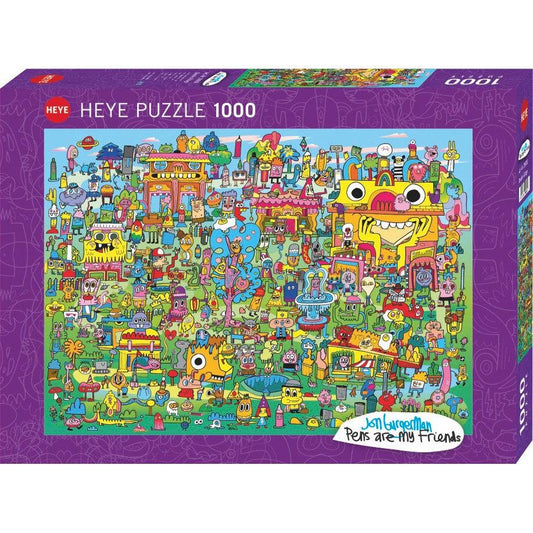 Doodle Village Burgerman 1000 Piece Jigsaw Puzzle Heye