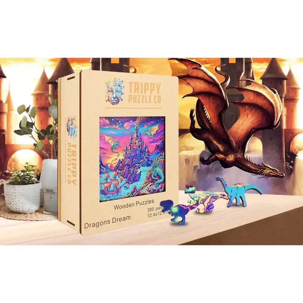 Dragons Dream 300 Piece Wooden Jigsaw Puzzle Trippy