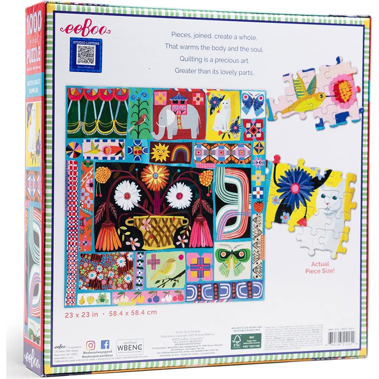 Dutch Quilt Sampler 1000 Piece Jigsaw Puzzle eeBoo