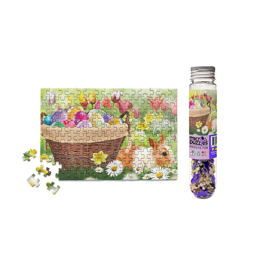 East Spring Basket Bunny 150 Piece Mini Jigsaw Puzzle Micro Puzzles