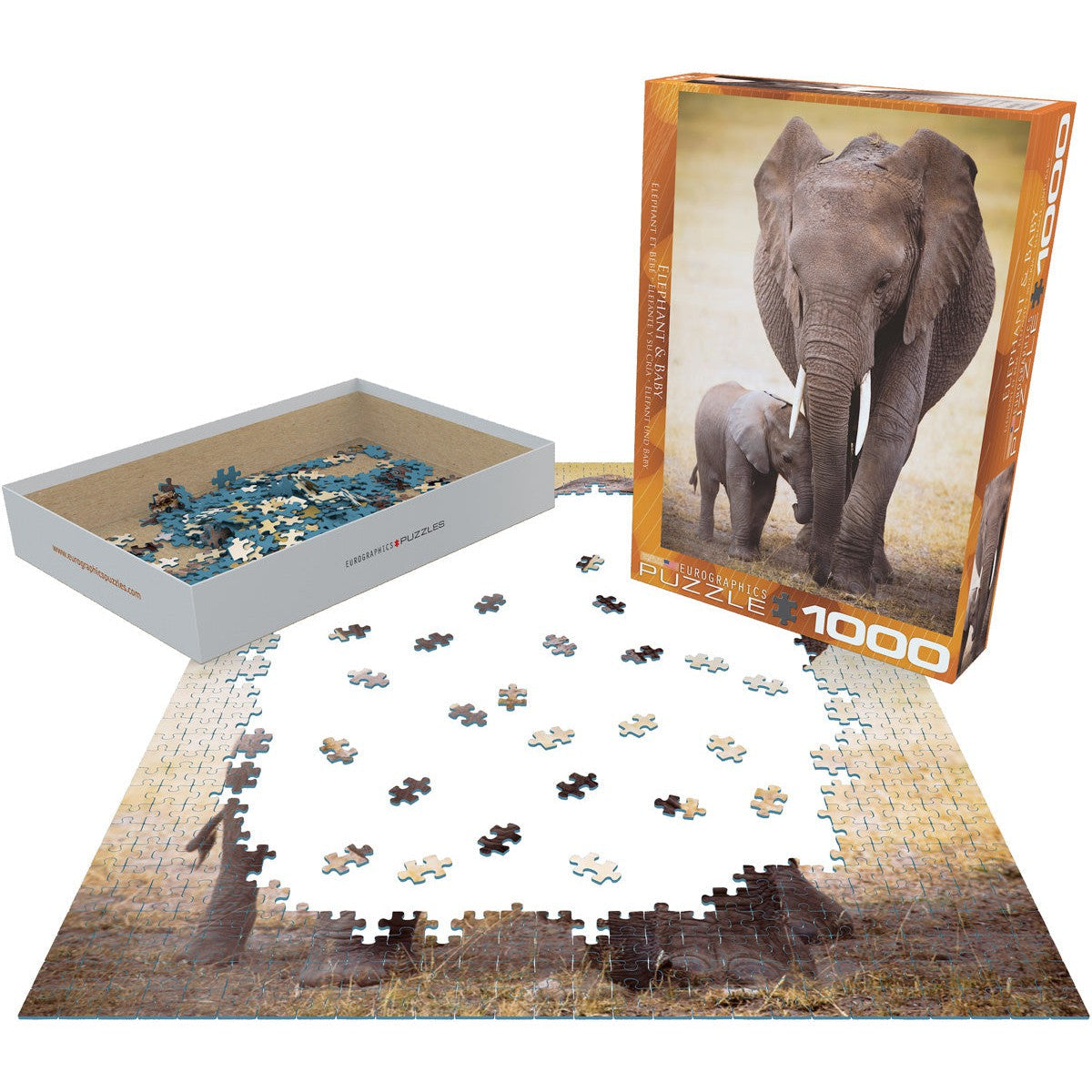 Elephant & Baby 1000 Piece Jigsaw Puzzle Eurographics