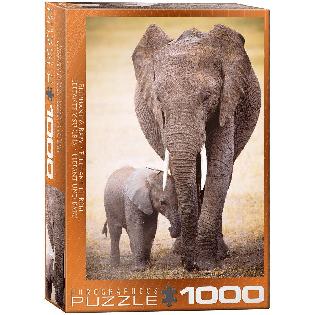 Elephant & Baby 1000 Piece Jigsaw Puzzle Eurographics