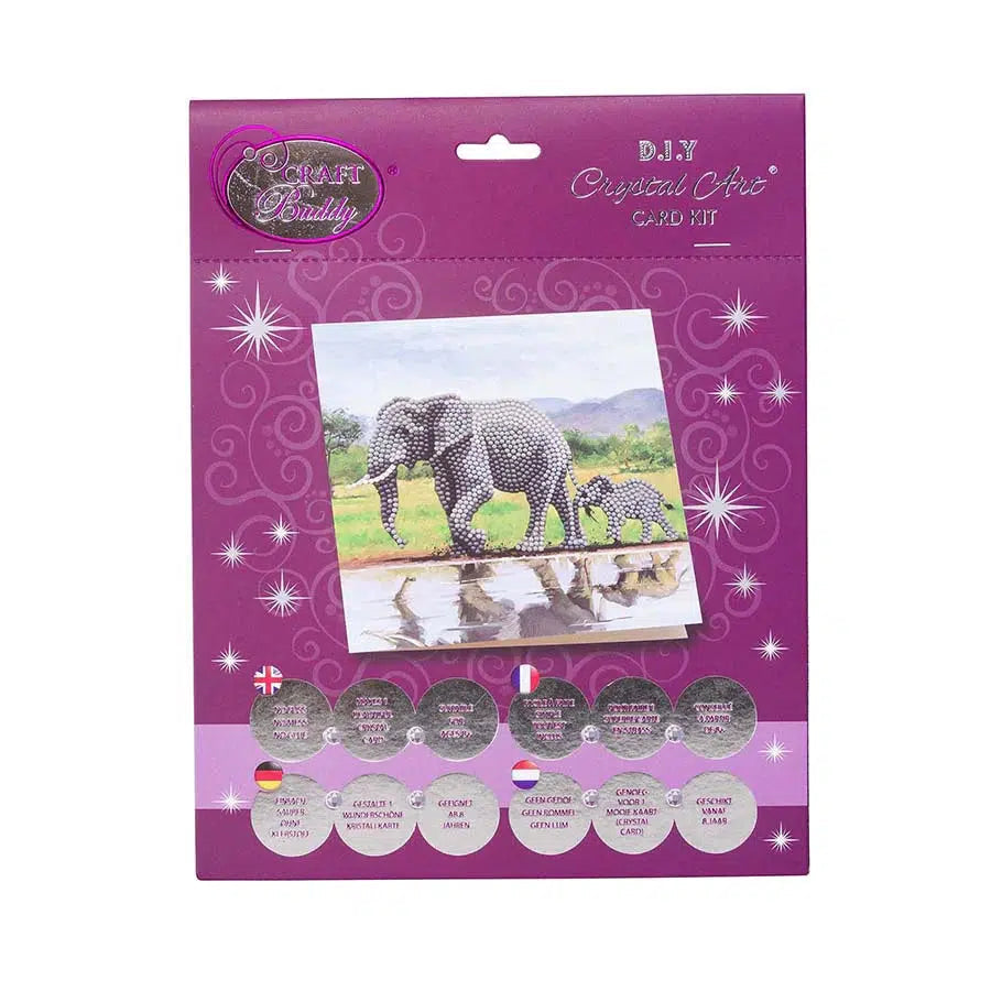 Elephant Crystal Art Card Kit Craft Buddy