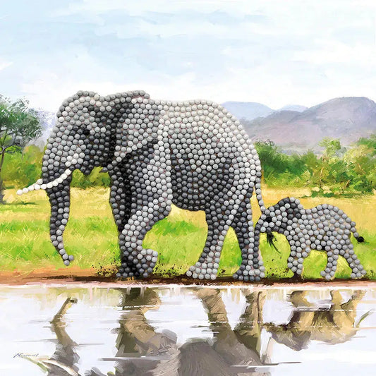 Elephant Crystal Art Card Kit Craft Buddy