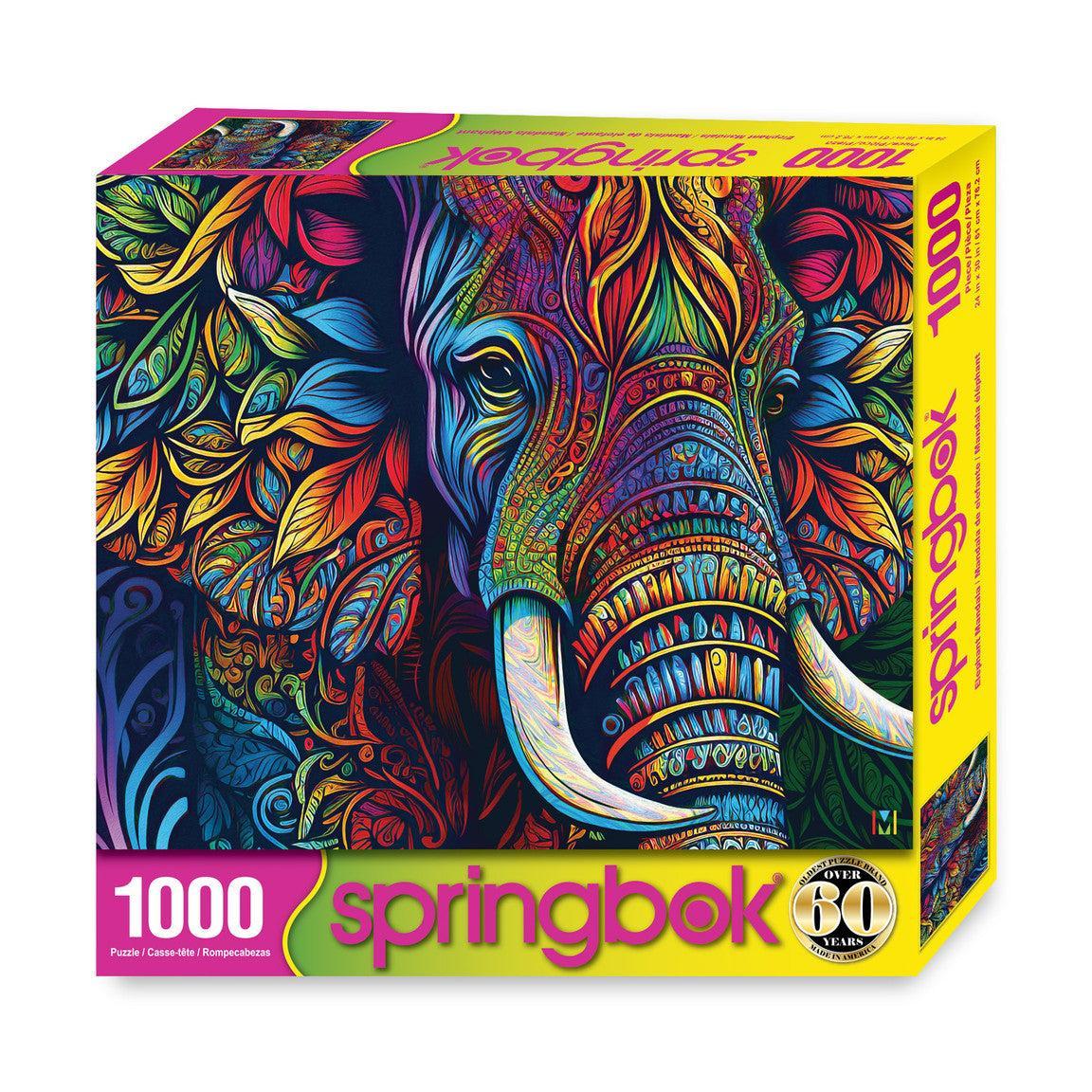 Elephant Mandala 1000 Piece Jigsaw Puzzle Springbok