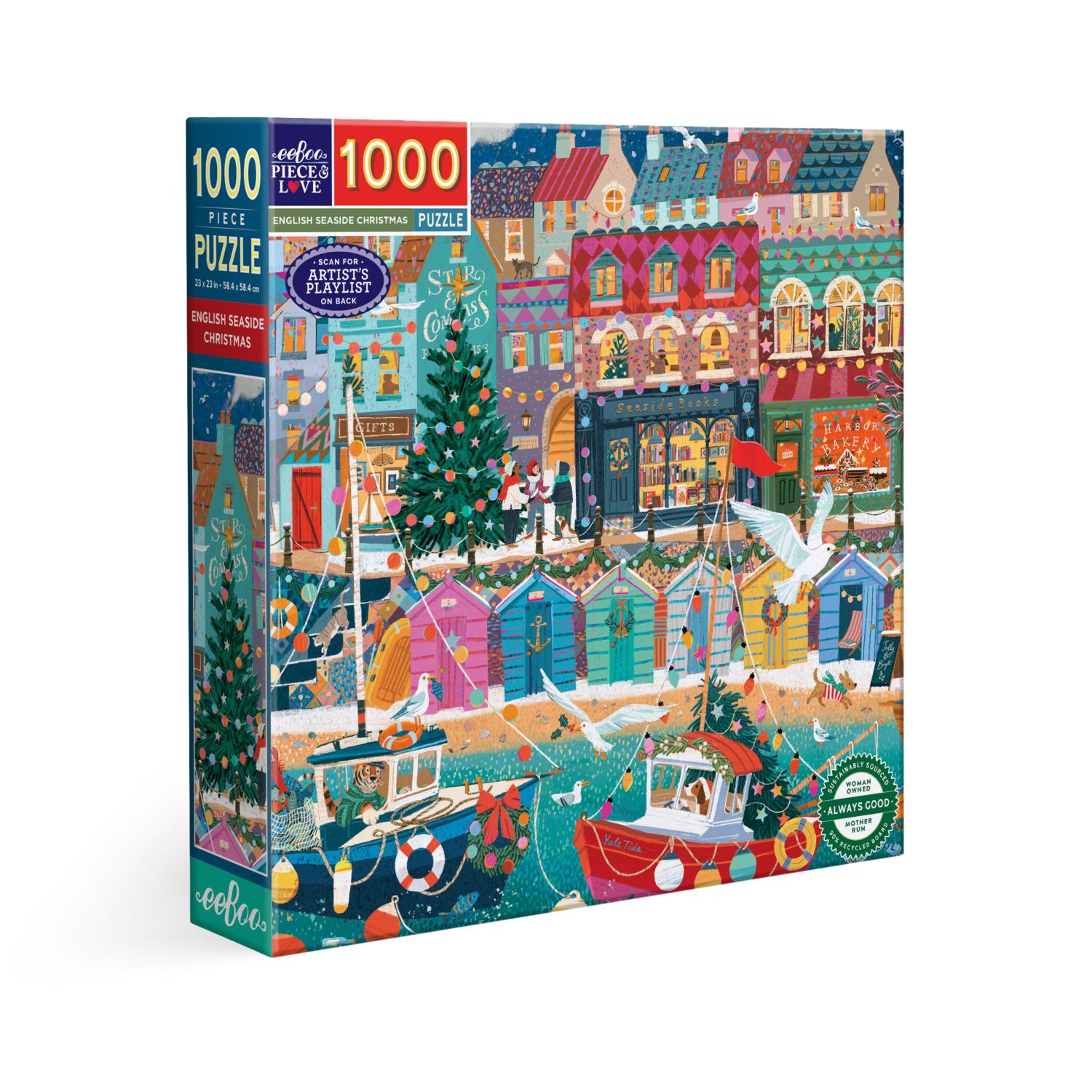 English Seaside Christmas 1000 Piece Jigsaw Puzzle eeBoo – Puzzle Merchant