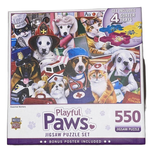 Essential Workers Playful Paws 550 Piece Jigsaw Puzzle Masterpieces