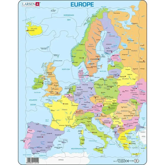 Europe Map 37 Piece Tray Jigsaw Puzzle Larsen