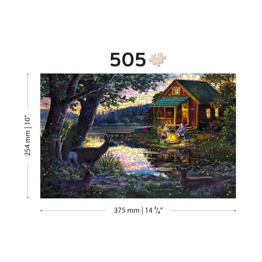 Evening at the Lakehouse 505 Piece Wood Jigsaw Puzzle Wooden City