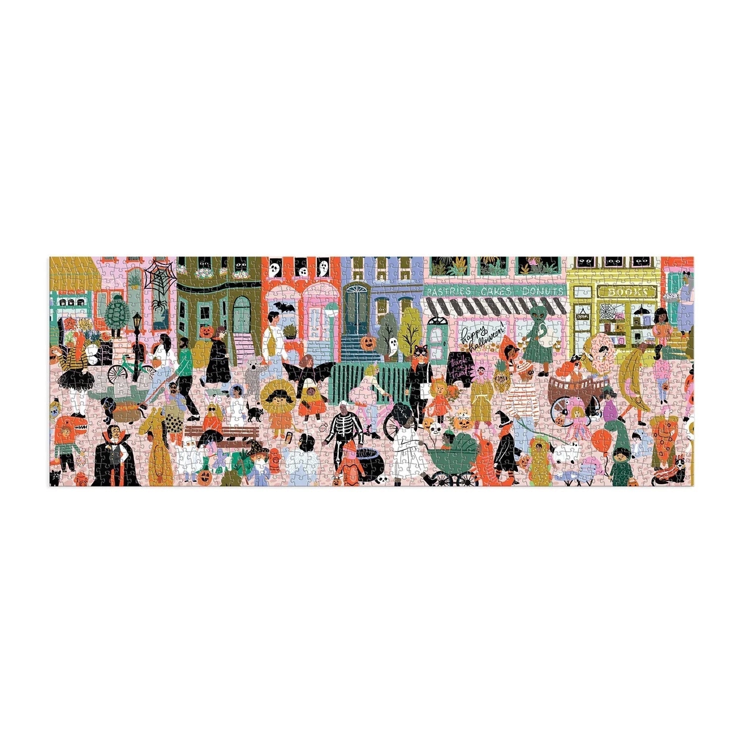 Fall Halloween Parade 1000 Piece Panoramic Jigsaw Puzzle Galison