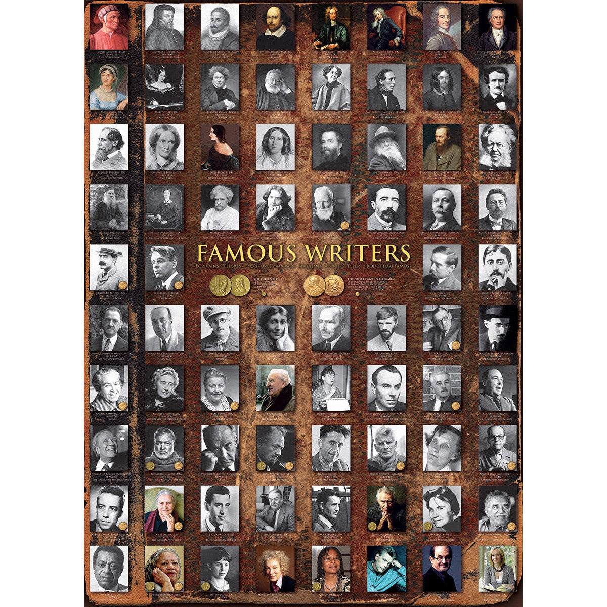 Famous Writers 1000 Piece Jigsaw Puzzle Eurographics