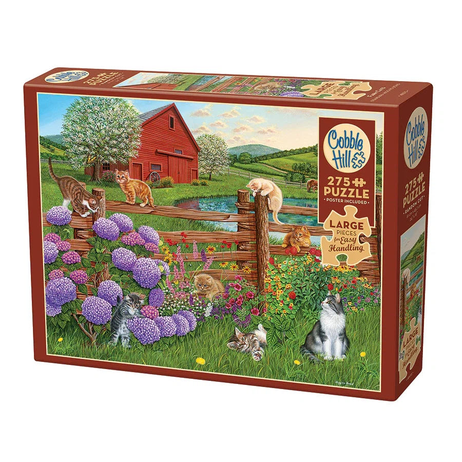 Farm Cats 275 Large Piece Jigsaw Puzzle Cobble Hill