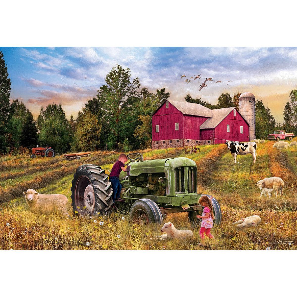 Farm Tractor 550 Piece Jigsaw Puzzle in Tin Eurographics