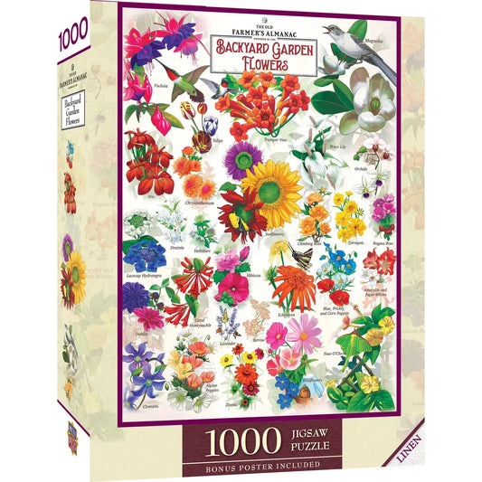 Farmer's Almanac Backyard Garden Flowers 1000 Piece Jigsaw Puzzle MasterPieces