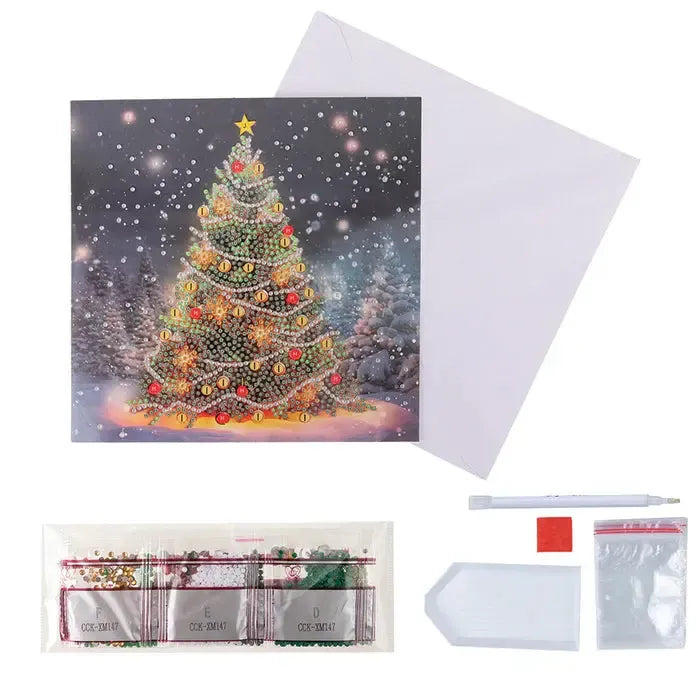 Festive Fir Crystal Art Card Kit Craft Buddy