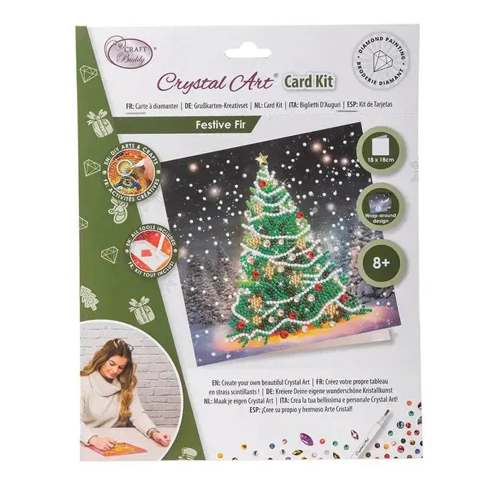 Festive Fir Crystal Art Card Kit Craft Buddy