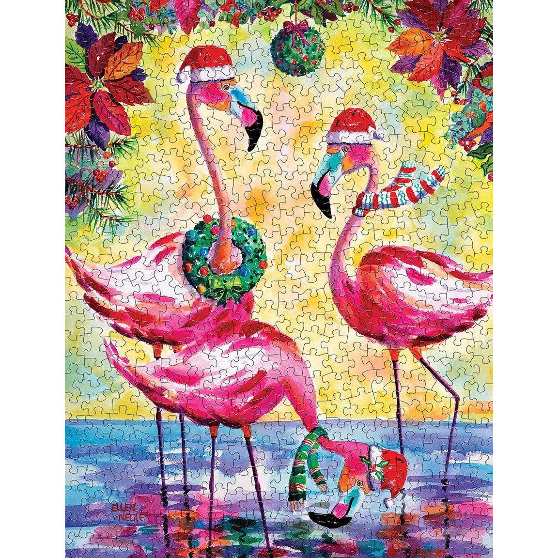 Festive Flamingos 500 Piece Jigsaw Puzzle Springbok