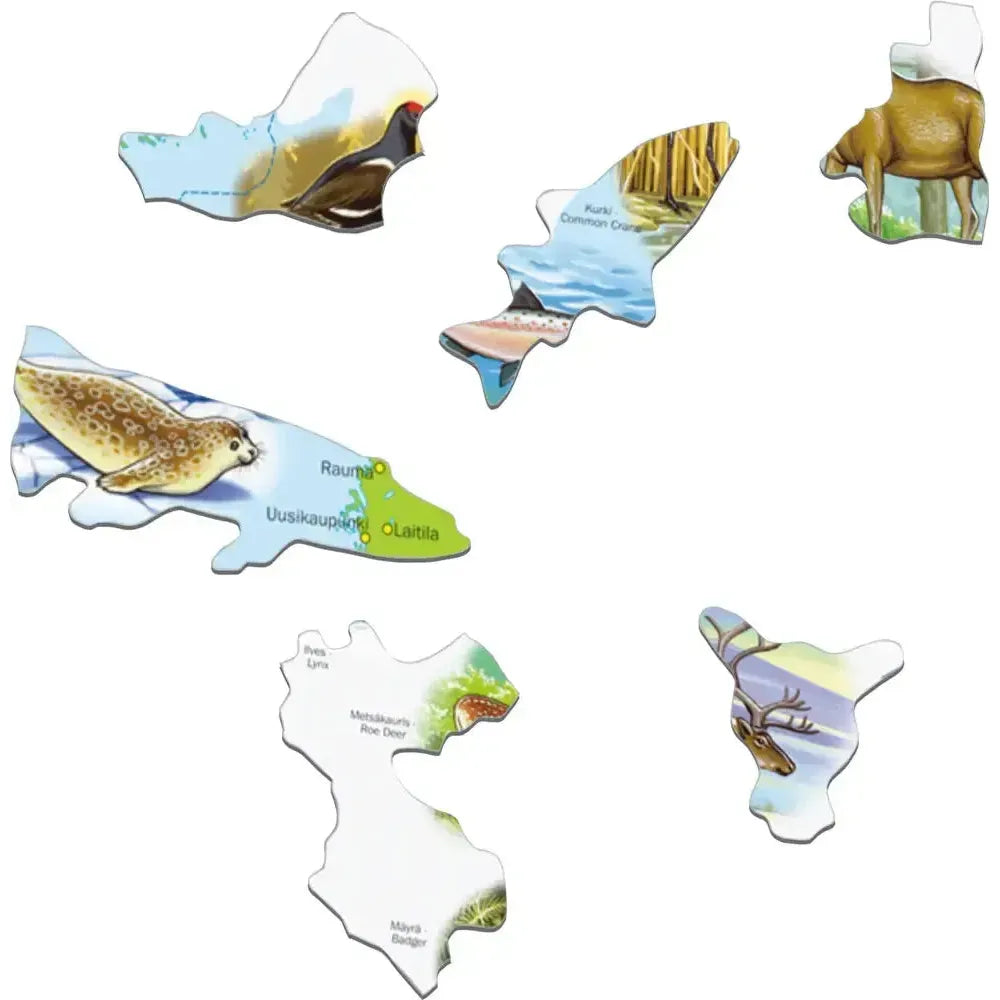 Finland Map & Animals 78 Piece Tray Jigsaw Puzzle Larsen