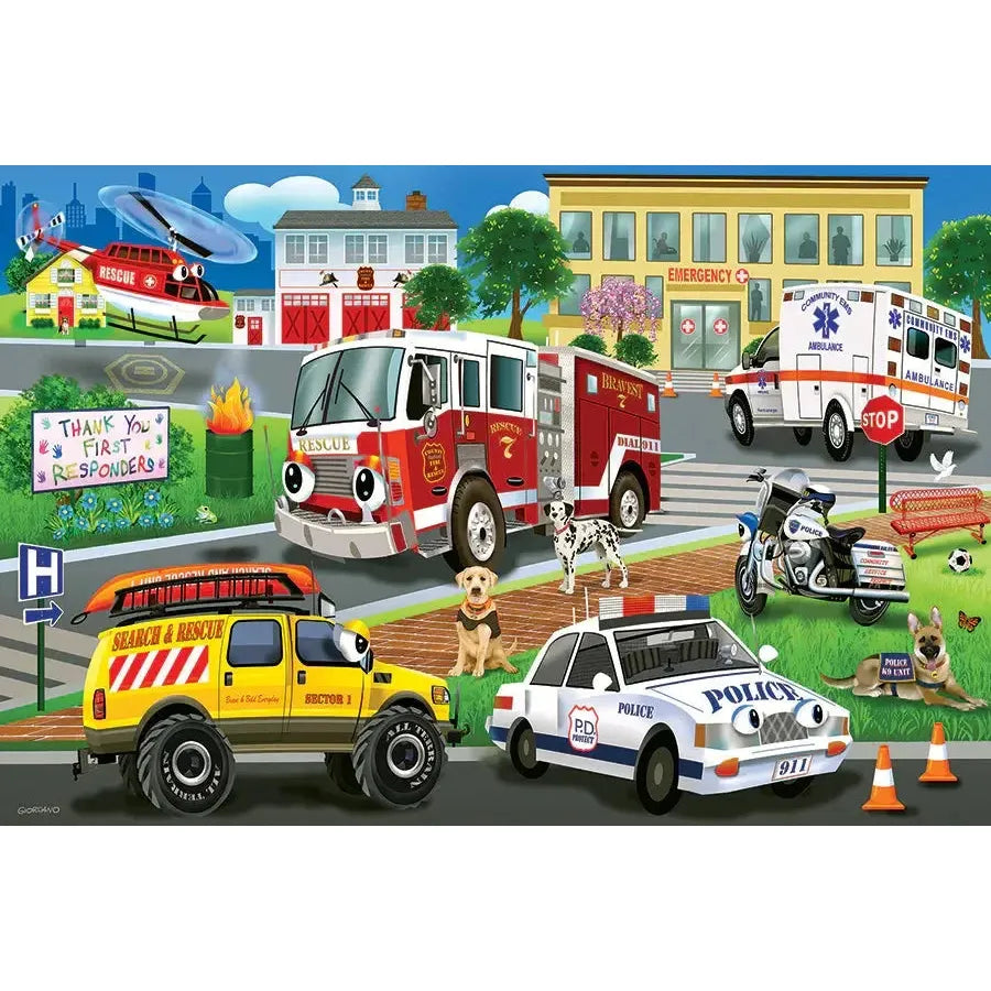 First Responders 35 Piece Floor Jigsaw Puzzle Cobble Hill