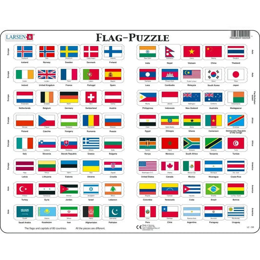 Flags of the World 80 Piece Tray Jigsaw Puzzle Larsen