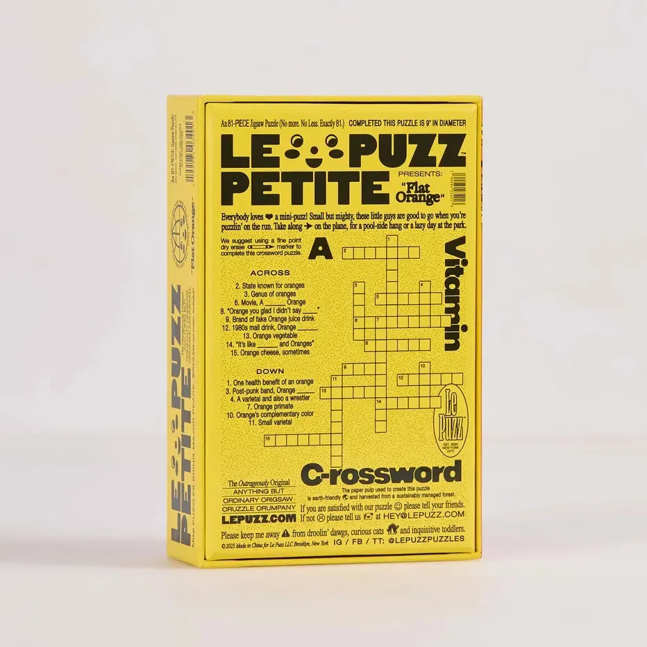 Flat Orange 81 Piece Round Jigsaw Puzzle Le Puzz