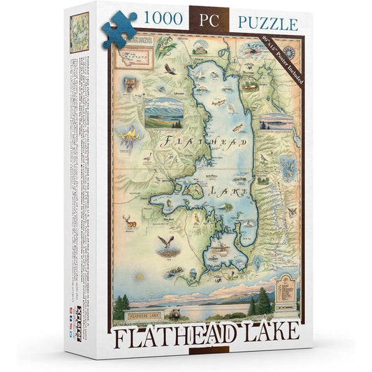 Flathead Lake 1000 Piece Jigsaw Puzzle Xplorer Maps