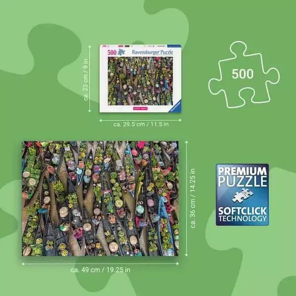 Floating Market Indonesia 500 Piece Jigsaw Puzzle Ravensburger