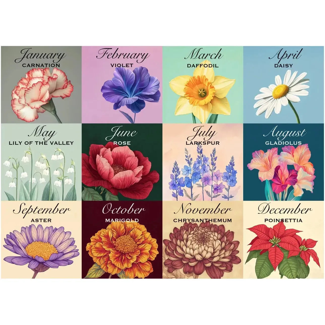 Floral Calendar 1000 Piece Jigsaw Puzzle Snappy