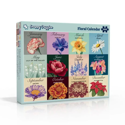 Floral Calendar 1000 Piece Jigsaw Puzzle Snappy